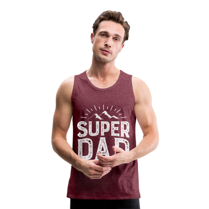 Männer Premium Tank Top - Super DAD - Bordeauxrot meliert