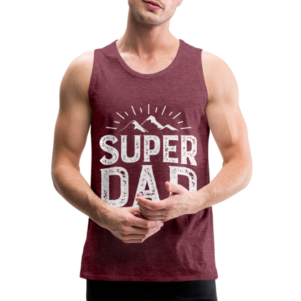 Männer Premium Tank Top - Super DAD - Bordeauxrot meliert