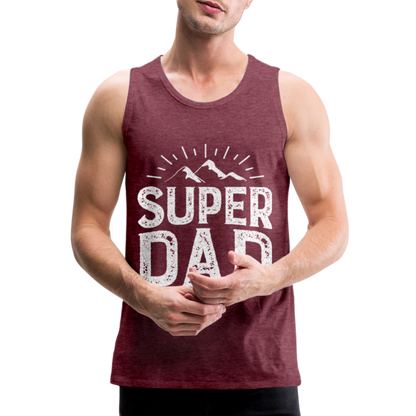 Männer Premium Tank Top - Super DAD - Bordeauxrot meliert