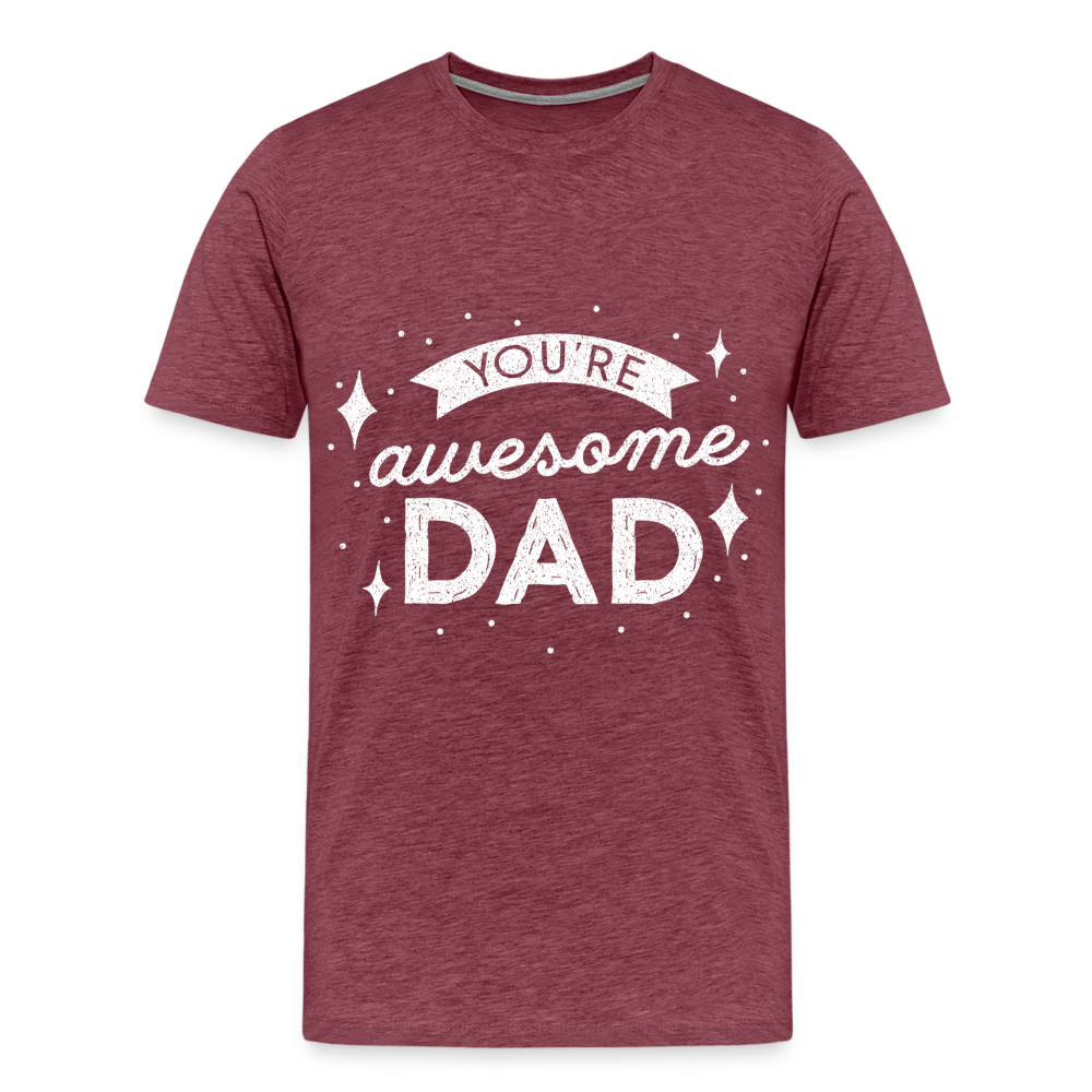 Männer Premium T-Shirt - DAD - Bordeauxrot meliert