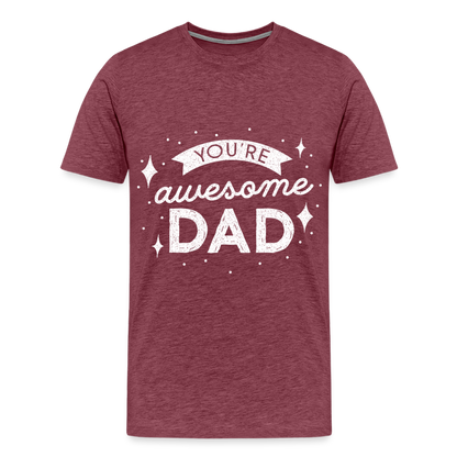 Männer Premium T-Shirt - DAD - Bordeauxrot meliert