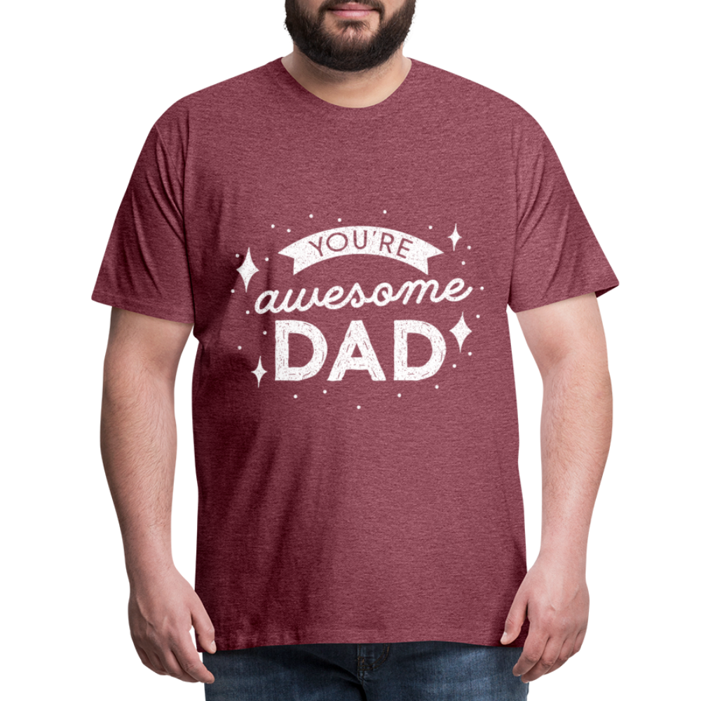 Männer Premium T-Shirt - DAD - Bordeauxrot meliert