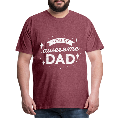 Männer Premium T-Shirt - DAD - Bordeauxrot meliert