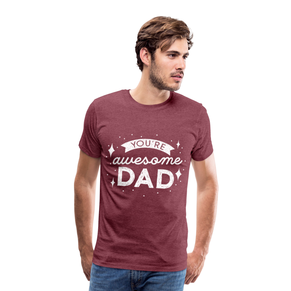 Männer Premium T-Shirt - DAD - Bordeauxrot meliert