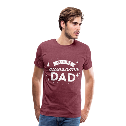 Männer Premium T-Shirt - DAD - Bordeauxrot meliert