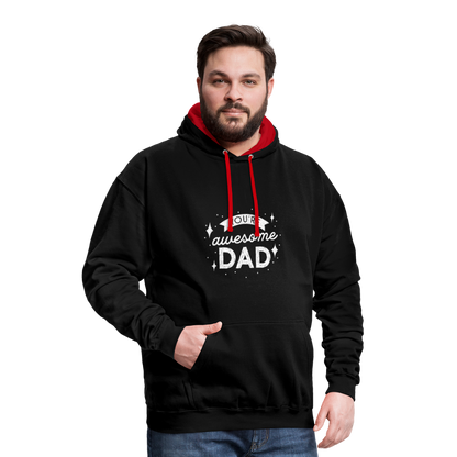 Kontrast-Hoodie - DAD - Schwarz/Rot