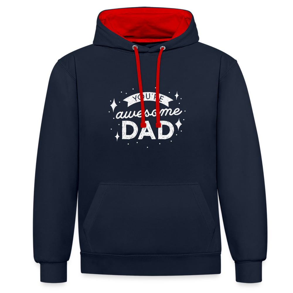 Kontrast-Hoodie - DAD - Navy/Rot