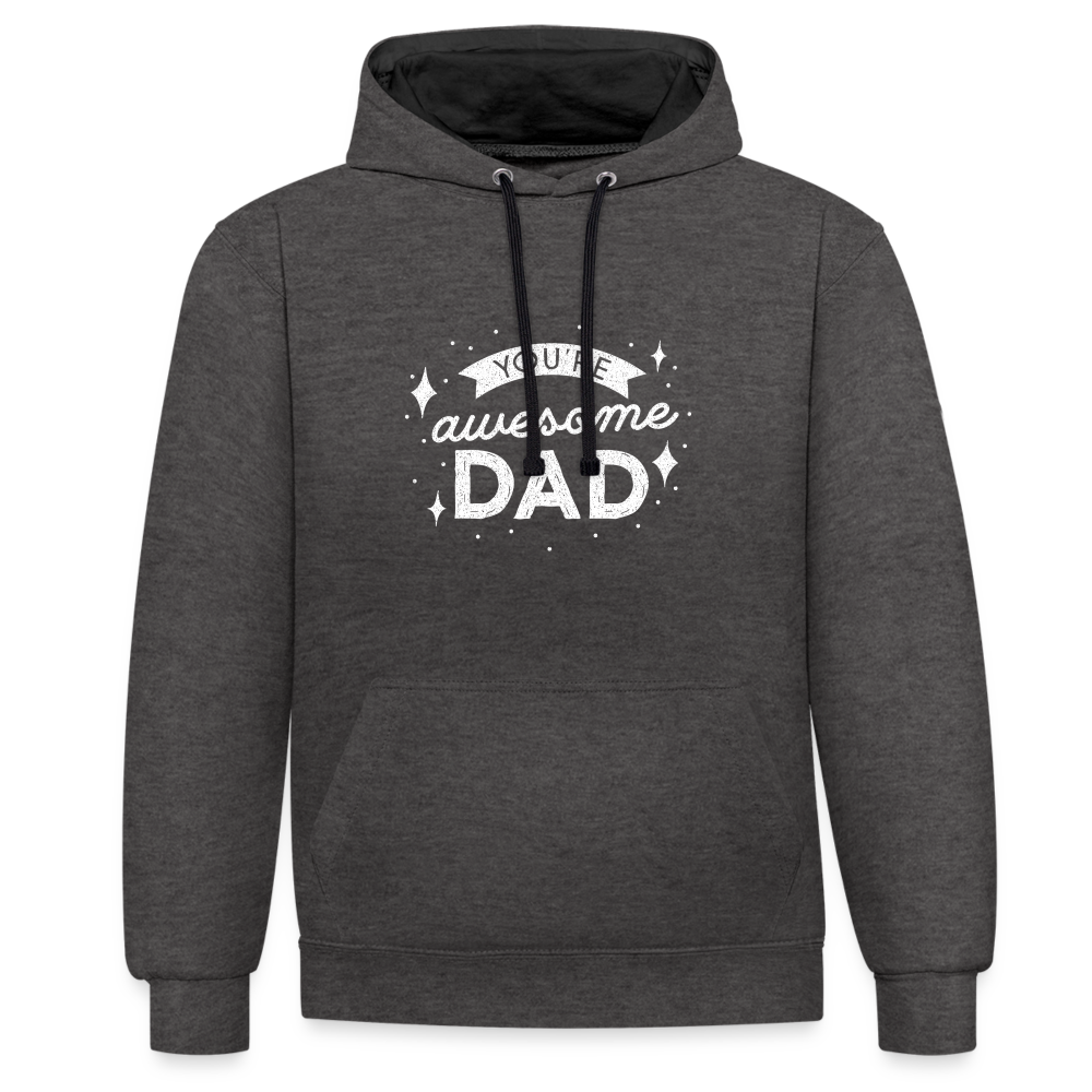 Kontrast-Hoodie - DAD - Anthrazit/Schwarz