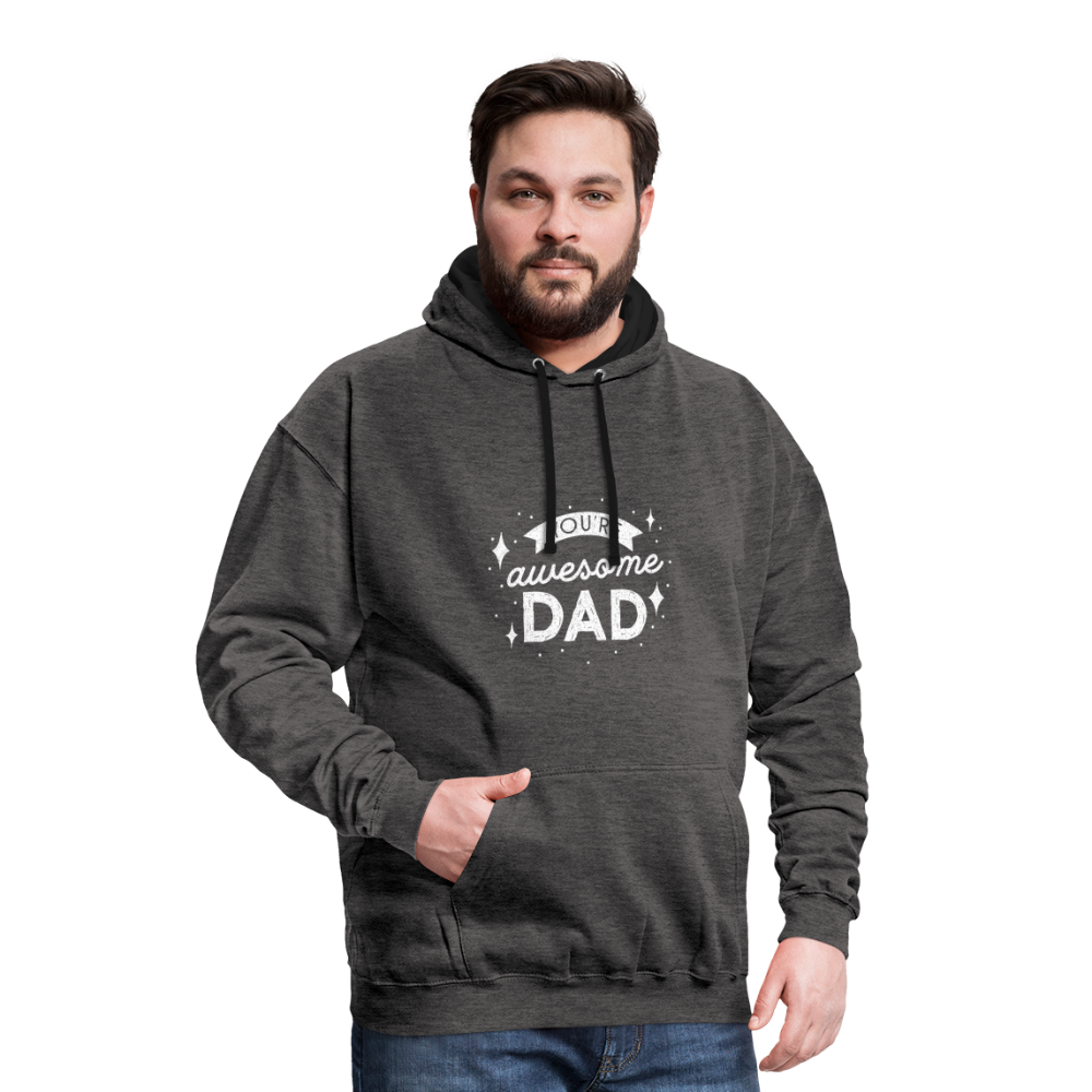 Kontrast-Hoodie - DAD - Anthrazit/Schwarz