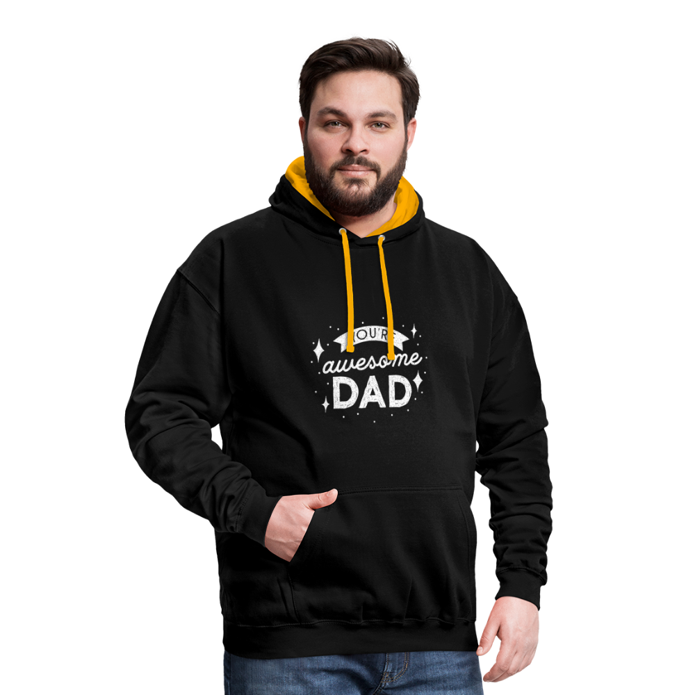 Kontrast-Hoodie - DAD - Schwarz/Gold