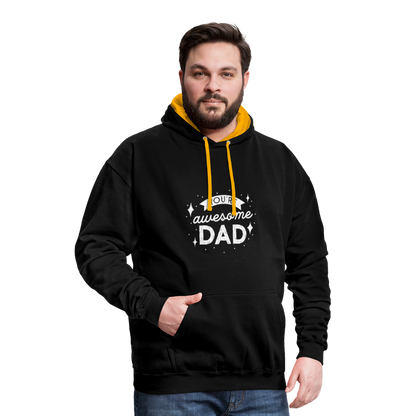 Kontrast-Hoodie - DAD - Schwarz/Gold