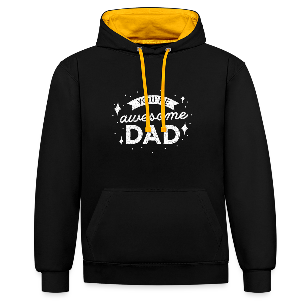 Kontrast-Hoodie - DAD - Schwarz/Gold