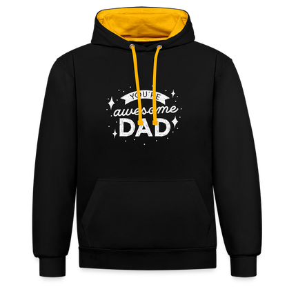 Kontrast-Hoodie - DAD - Schwarz/Gold