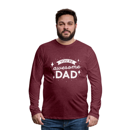 Männer Premium Langarmshirt - DAD - Bordeauxrot meliert