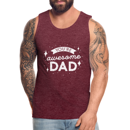 Männer Premium Tank Top - DAD - Bordeauxrot meliert