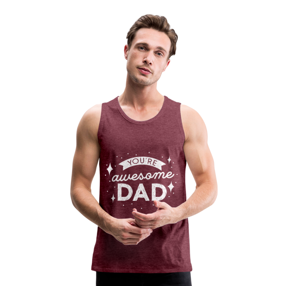 Männer Premium Tank Top - DAD - Bordeauxrot meliert