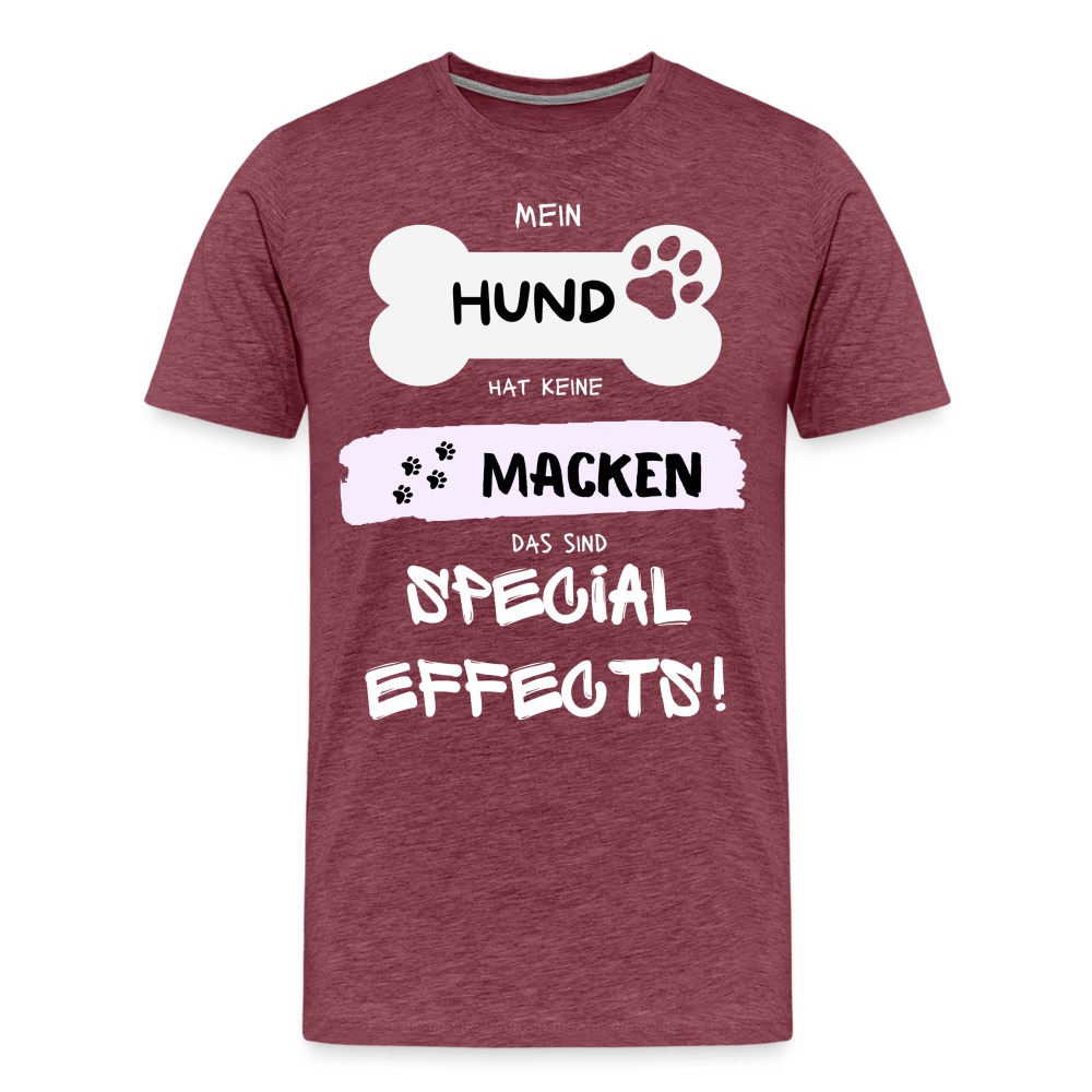 Männer Premium T-Shirt - Hund macken - Bordeauxrot meliert