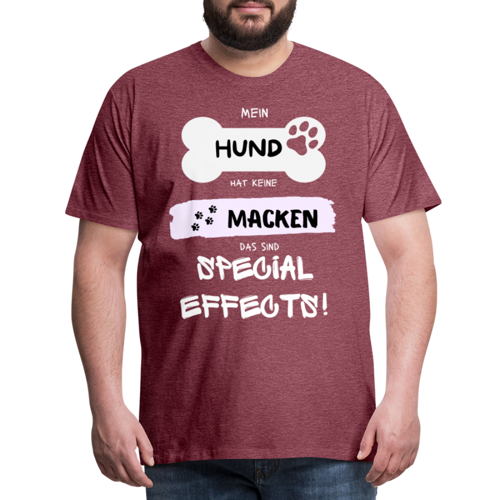 Männer Premium T-Shirt - Hund macken - Bordeauxrot meliert