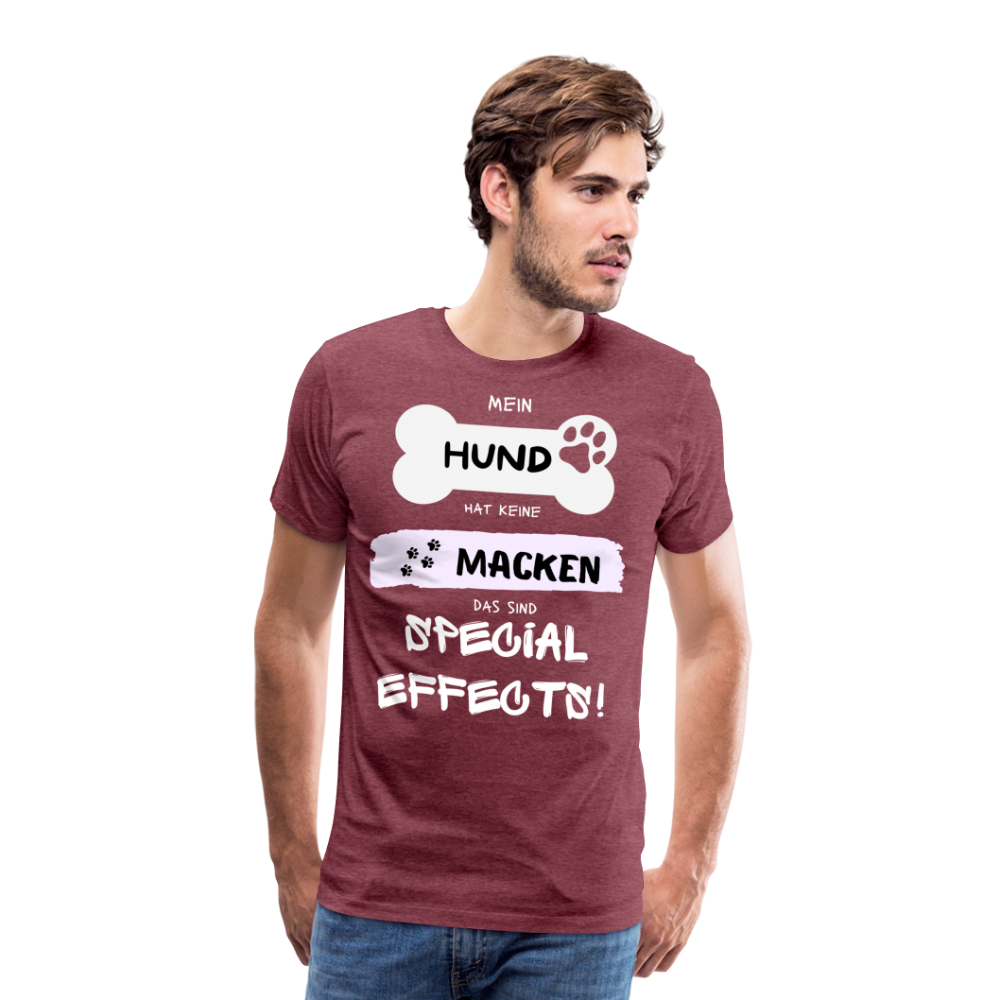 Männer Premium T-Shirt - Hund macken - Bordeauxrot meliert