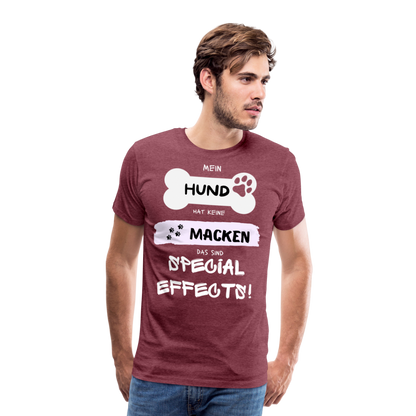 Männer Premium T-Shirt - Hund macken - Bordeauxrot meliert