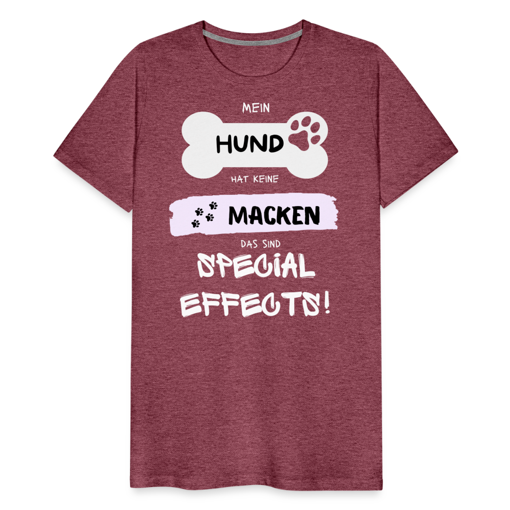 Männer Premium T-Shirt - Hund macken - Bordeauxrot meliert