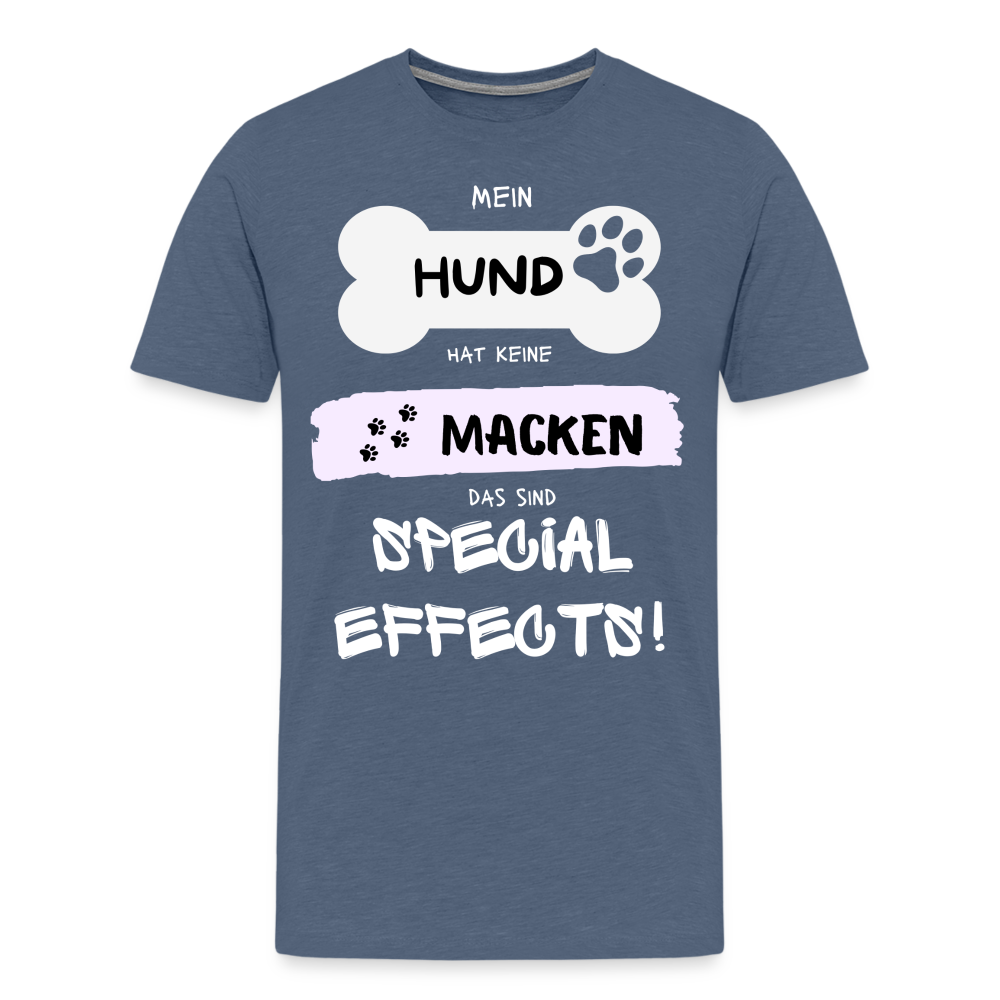 Männer Premium T-Shirt - Hund macken - Blau meliert