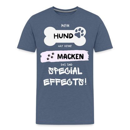 Männer Premium T-Shirt - Hund macken - Blau meliert