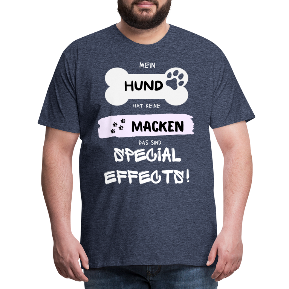 Männer Premium T-Shirt - Hund macken - Blau meliert