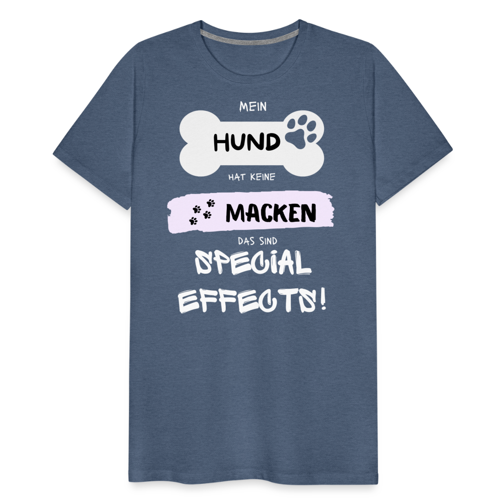 Männer Premium T-Shirt - Hund macken - Blau meliert