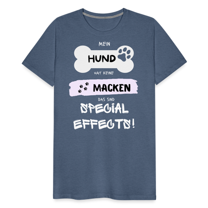 Männer Premium T-Shirt - Hund macken - Blau meliert