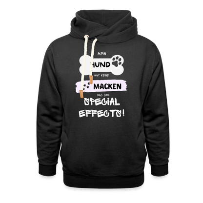 Unisex Schalkragen Hoodie - Hund macken - Schwarz