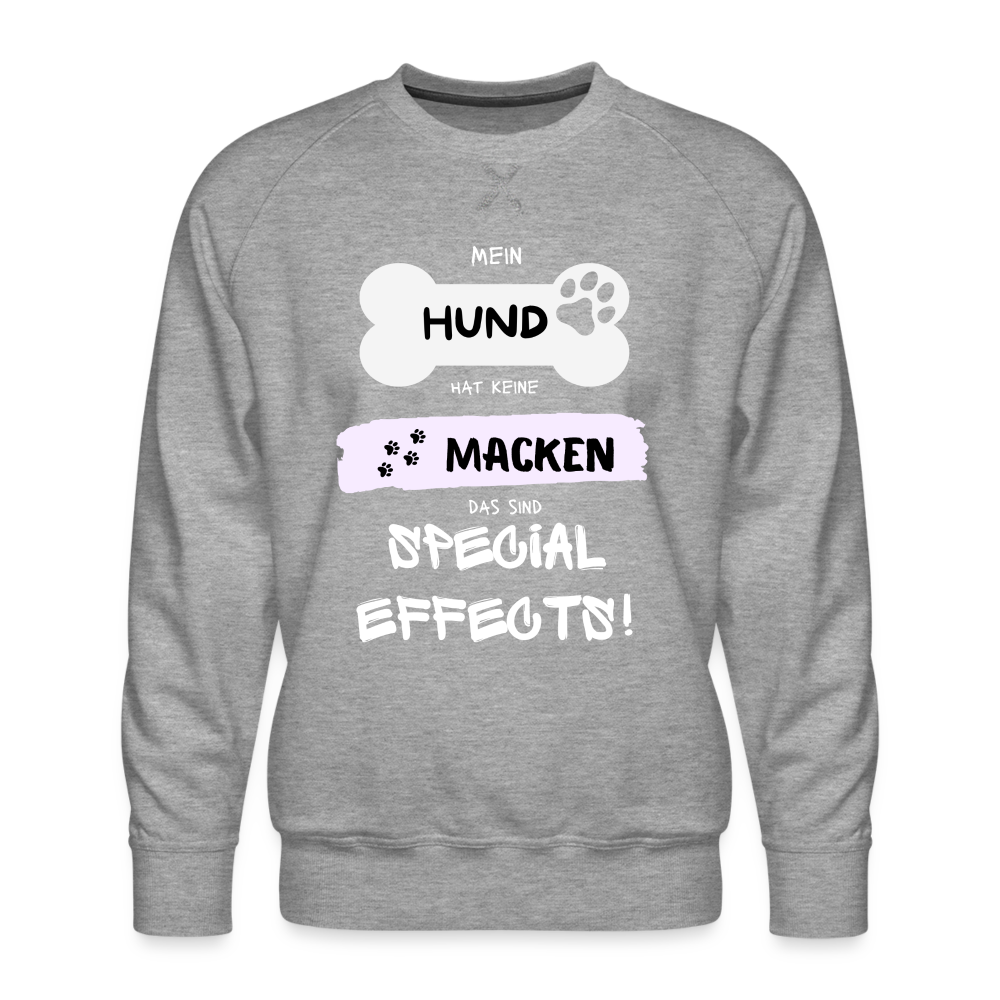 Männer Premium Pullover - Hund macken - Grau meliert