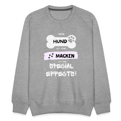 Männer Premium Pullover - Hund macken - Grau meliert