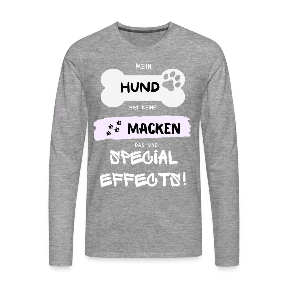 Männer Premium Langarmshirt - Hund macken - Grau meliert