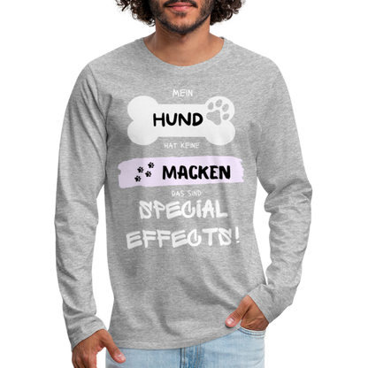 Männer Premium Langarmshirt - Hund macken - Grau meliert