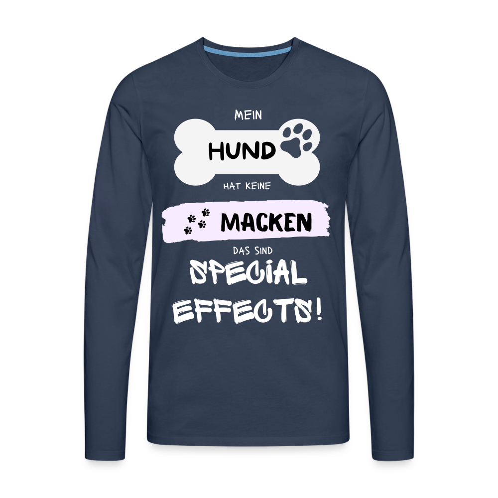 Männer Premium Langarmshirt - Hund macken - Navy