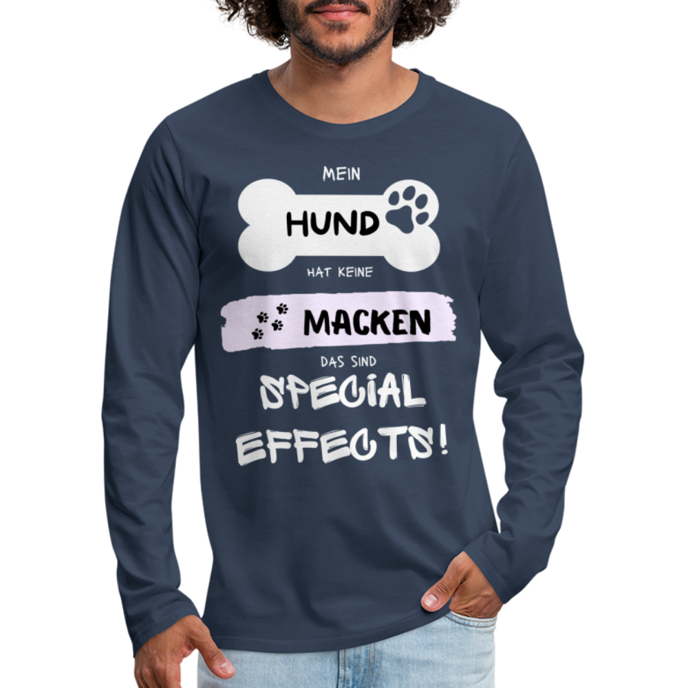 Männer Premium Langarmshirt - Hund macken - Navy