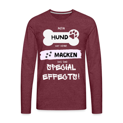 Männer Premium Langarmshirt - Hund macken - Bordeauxrot meliert