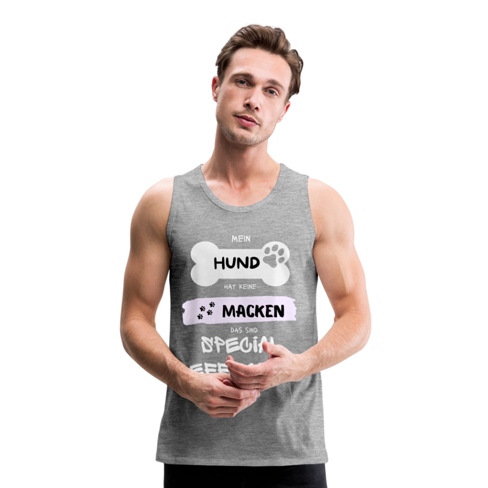 Männer Premium Tank Top - Hund macken - Grau meliert