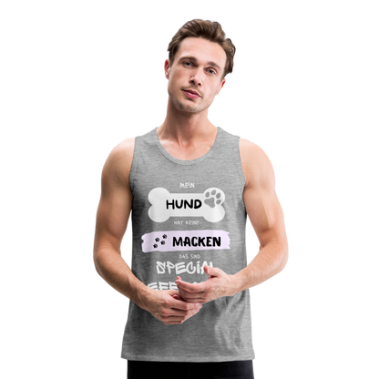 Männer Premium Tank Top - Hund macken - Grau meliert