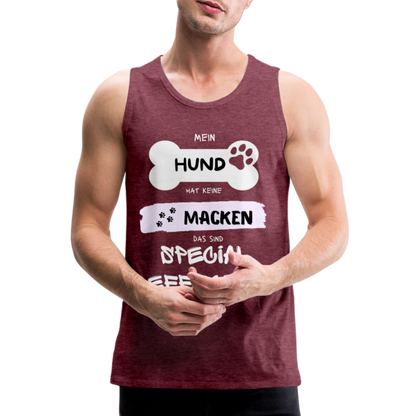 Männer Premium Tank Top - Hund macken - Bordeauxrot meliert