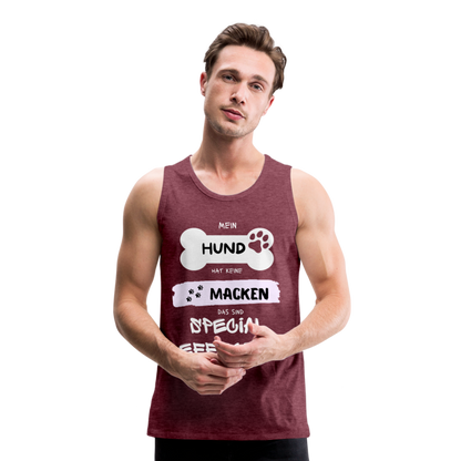 Männer Premium Tank Top - Hund macken - Bordeauxrot meliert