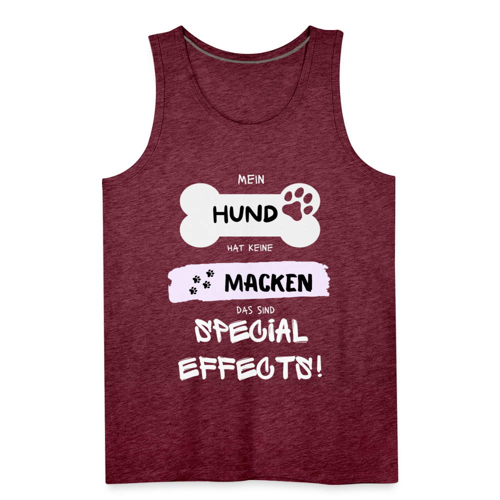 Männer Premium Tank Top - Hund macken - Bordeauxrot meliert