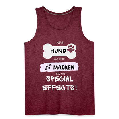 Männer Premium Tank Top - Hund macken - Bordeauxrot meliert