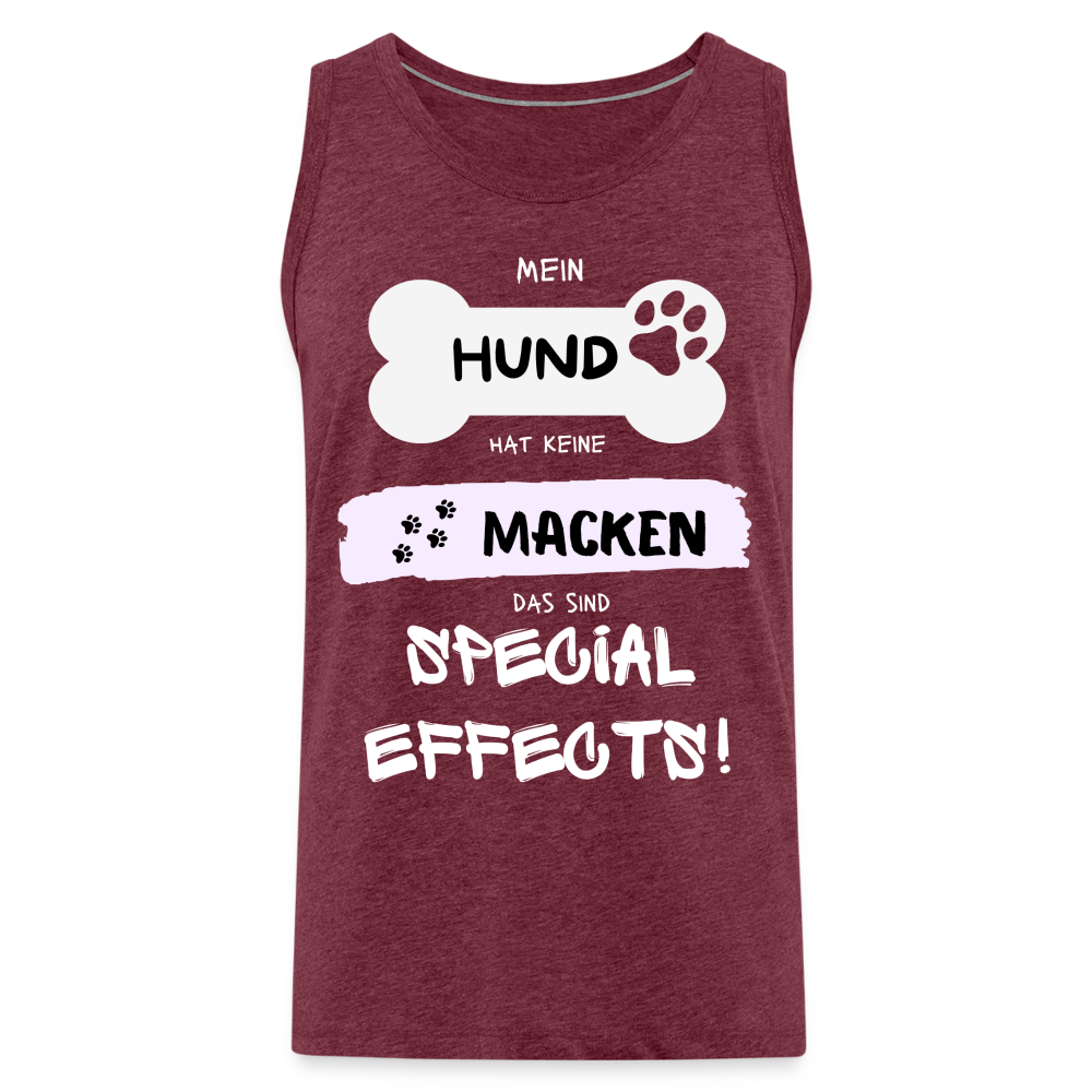 Männer Premium Tank Top - Hund macken - Bordeauxrot meliert