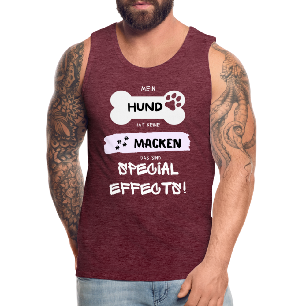 Männer Premium Tank Top - Hund macken - Bordeauxrot meliert