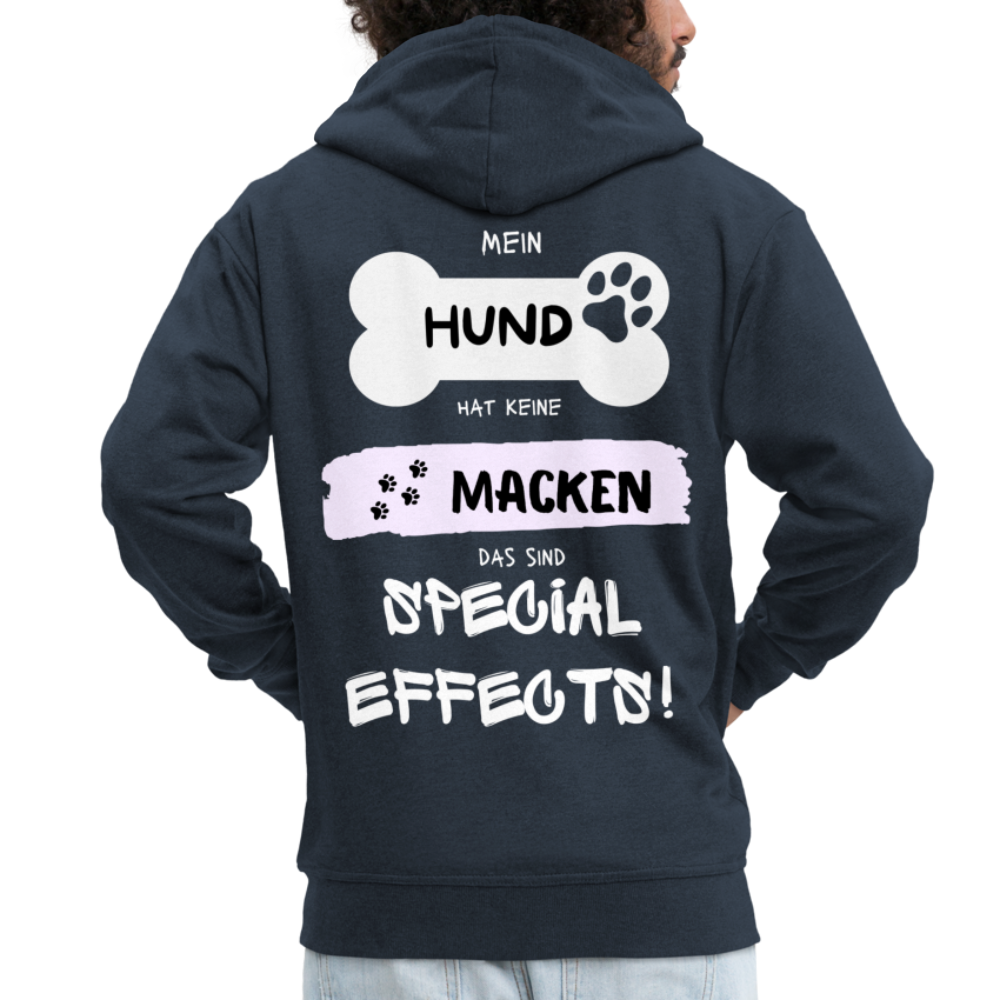 Männer Premium Kapuzenjacke - Hund macken - Navy