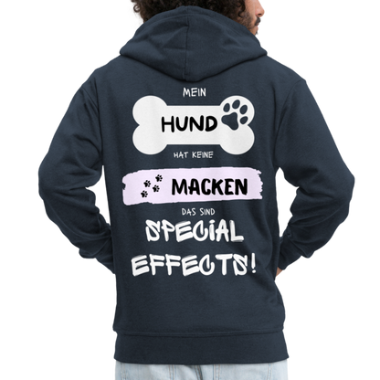 Männer Premium Kapuzenjacke - Hund macken - Navy