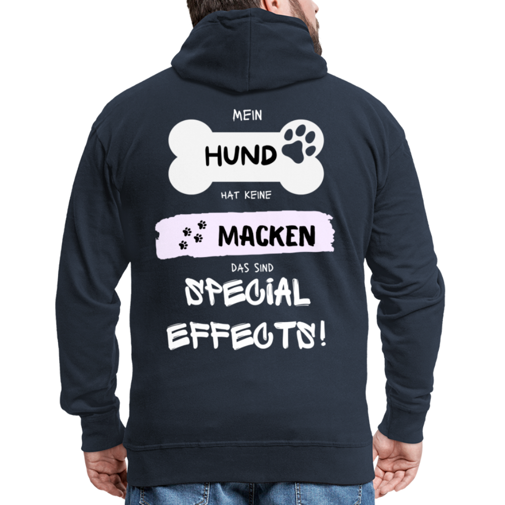 Männer Premium Kapuzenjacke - Hund macken - Navy