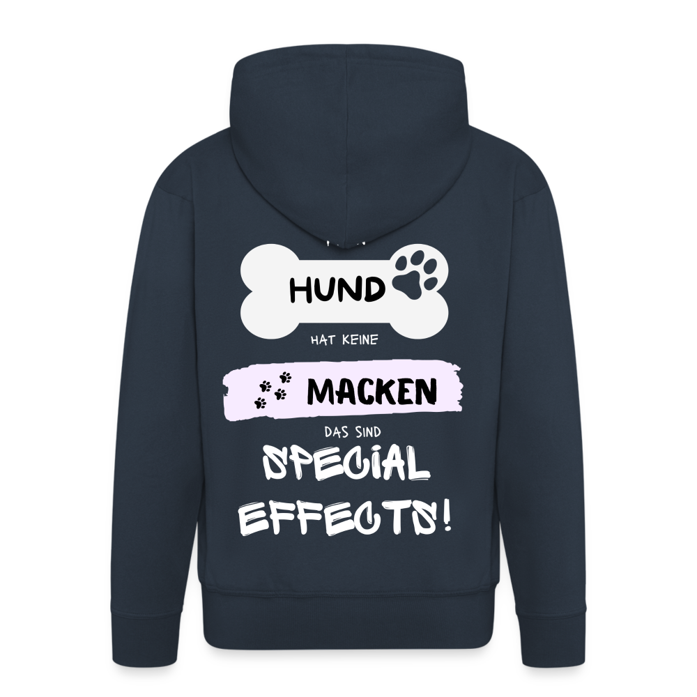 Männer Premium Kapuzenjacke - Hund macken - Navy